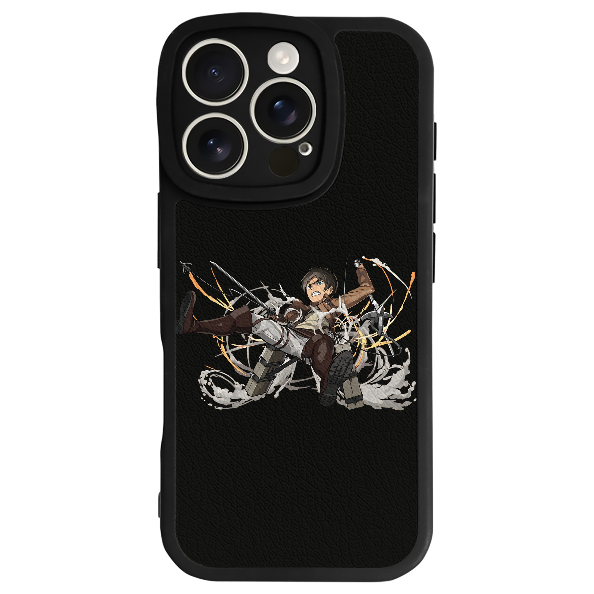 （画像用） 進撃の巨人 エレン･イェーガー Attack on Titan Eren Jäger 【iPhone 16シリーズ対応】シリコンスマホケース（レザー調） 材質：シリコン